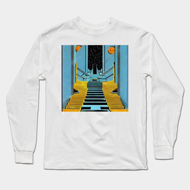 Retrofuture Stairway to the Heavens Long Sleeve T-Shirt by g-a-z-e